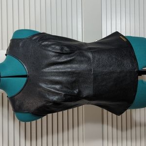 Black faux leather top